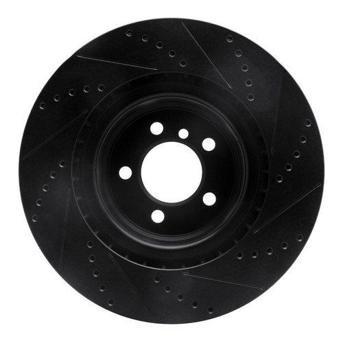 R1 06-12 Land Rover Range Rover Front Left Drilled & Slotted Black Brake Rotor