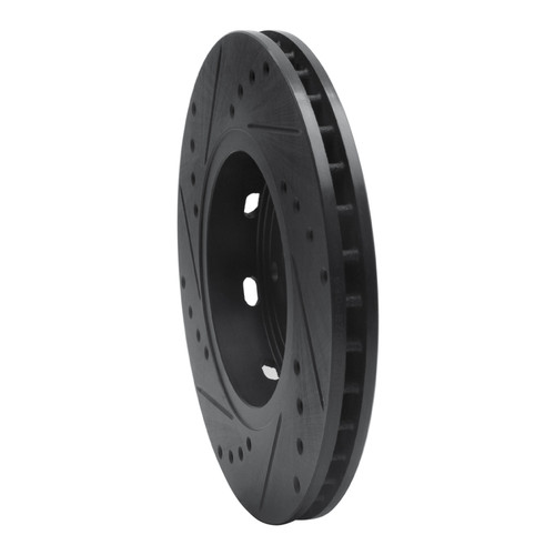 R1 00-04 Volvo V40 Front Right Drilled & Slotted Black Brake Rotor