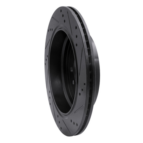 R1 05-07 Land Rover LR3 Rear Left Drilled & Slotted Black Brake Rotor