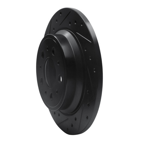 R1 99-09 Volvo V70 Rear Left Drilled & Slotted Black Brake Rotor