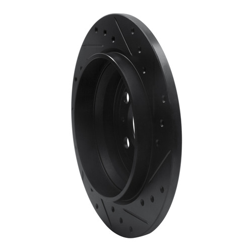 R1 99-09 Volvo V70 Rear Left Drilled & Slotted Black Brake Rotor