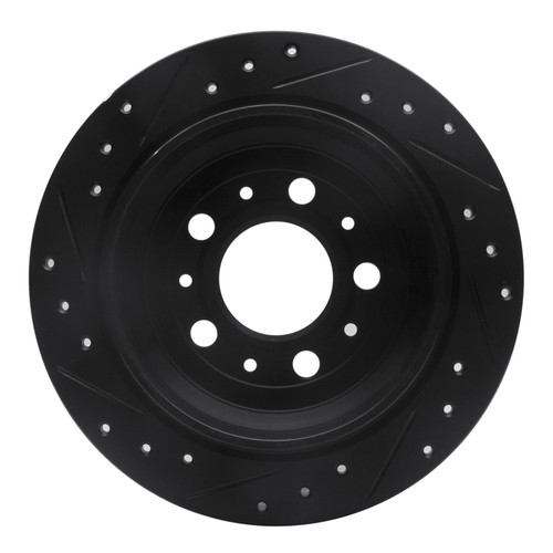 R1 98-00 Volvo S70 Rear Right Drilled & Slotted Black Brake Rotor