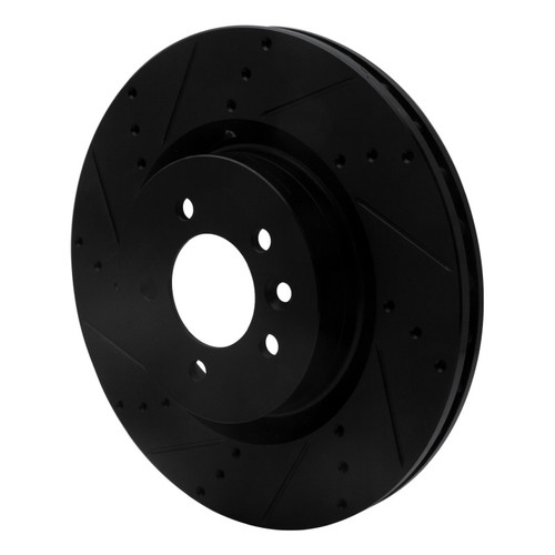 R1 06-17 Land Rover Discovery (Latin America) Front Left Drilled & Slotted Black Brake Rotor