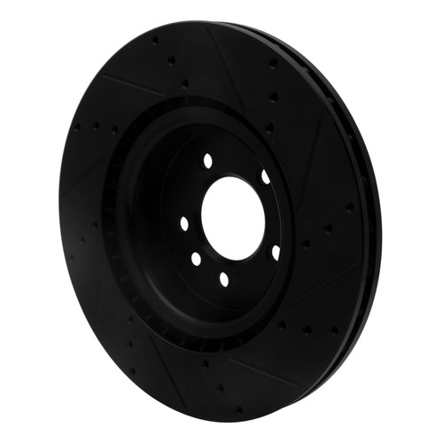 R1 06-17 Land Rover Discovery (Latin America) Front Left Drilled & Slotted Black Brake Rotor