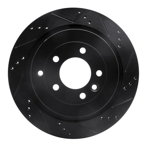 R1 05-16 Land Rover Discovery (Latin America) Rear Right Drilled & Slotted Black Brake Rotor
