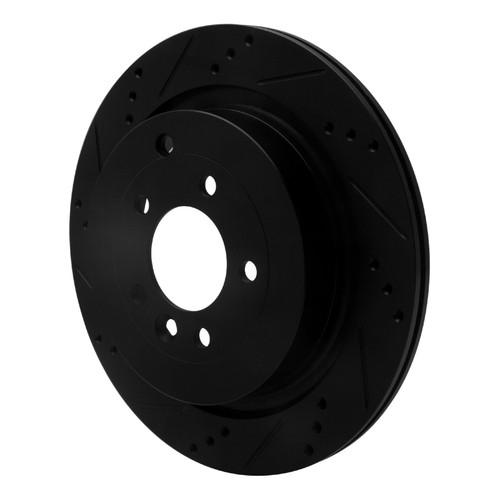 R1 05-16 Land Rover Discovery (Latin America) Rear Left Drilled & Slotted Black Brake Rotor