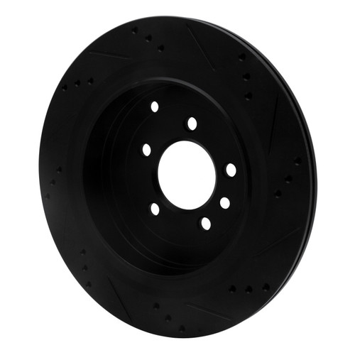 R1 05-16 Land Rover Discovery (Latin America) Rear Left Drilled & Slotted Black Brake Rotor