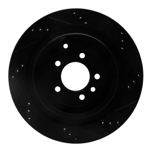 R1 05-16 Land Rover Discovery (Latin America) Rear Left Drilled & Slotted Black Brake Rotor