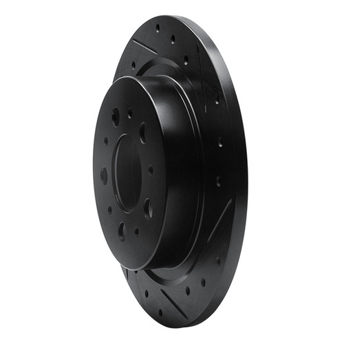 R1 97-98 Volvo V90 Rear Right Drilled & Slotted Black Brake Rotor