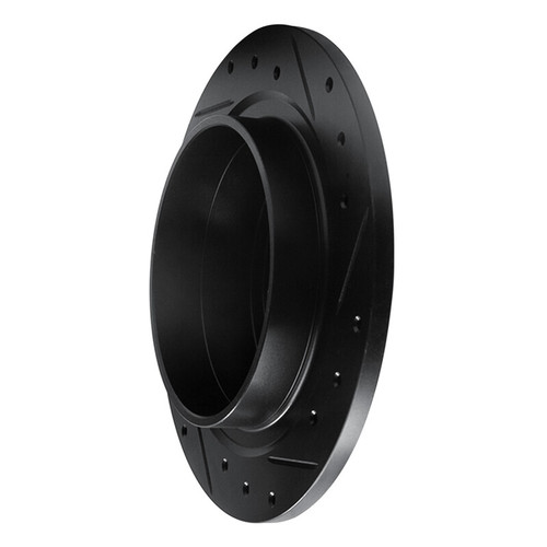 R1 97-98 Volvo V90 Rear Left Drilled & Slotted Black Brake Rotor