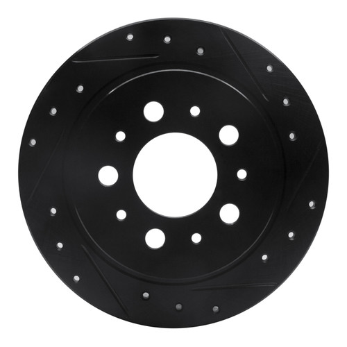 R1 95-97 Volvo 960 Rear Right Drilled & Slotted Black Brake Rotor