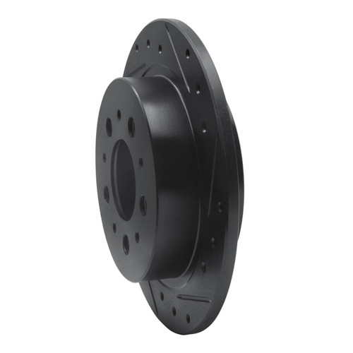 R1 95-97 Volvo 960 Rear Right Drilled & Slotted Black Brake Rotor