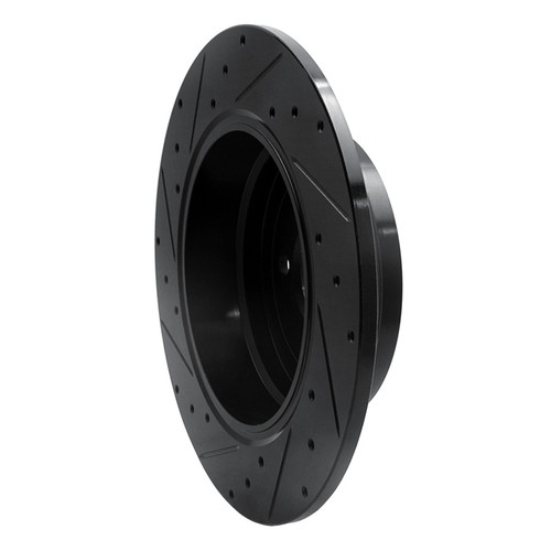 R1 03-05 Land Rover Range Rover Rear Right Drilled & Slotted Black Brake Rotor