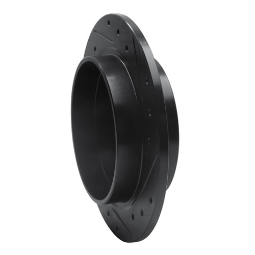 R1 95-97 Volvo 960 Rear Left Drilled & Slotted Black Brake Rotor