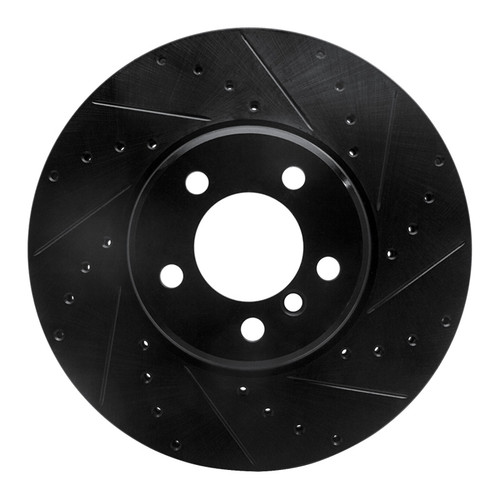 R1 03-05 Land Rover Range Rover Front Right Drilled & Slotted Black Brake Rotor
