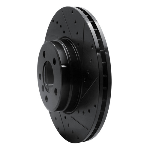 R1 03-05 Land Rover Range Rover Front Right Drilled & Slotted Black Brake Rotor