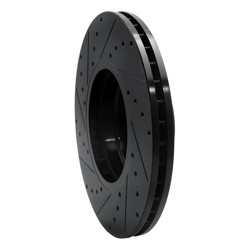 R1 03-05 Land Rover Range Rover Front Right Drilled & Slotted Black Brake Rotor