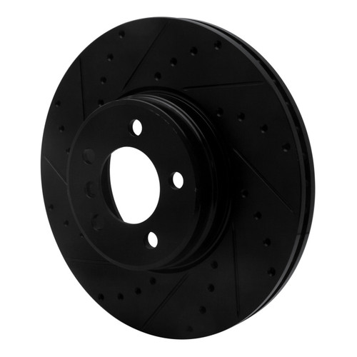 R1 03-05 Land Rover Range Rover Front Left Drilled & Slotted Black Brake Rotor