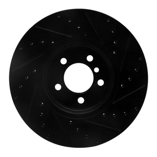 R1 03-05 Land Rover Range Rover Front Left Drilled & Slotted Black Brake Rotor