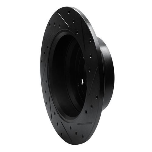 R1 96-04 Volvo S70 Rear Left Drilled & Slotted Black Brake Rotor