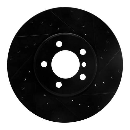 R1 02-05 Land Rover Freelander Front Right Drilled & Slotted Black Brake Rotor