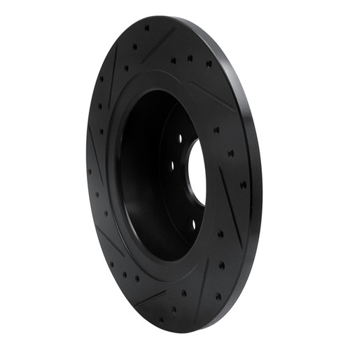 R1 94-04 Land Rover Discovery Rear Right Drilled & Slotted Black Brake Rotor