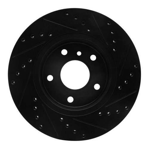 R1 94-02 Land Rover Range Rover Front Right Drilled & Slotted Black Brake Rotor