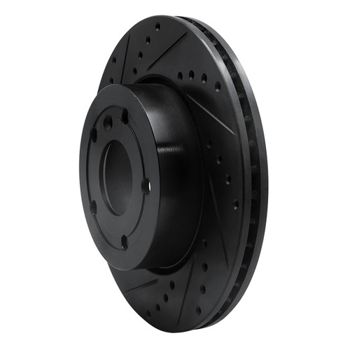 R1 94-02 Land Rover Range Rover Front Left Drilled & Slotted Black Brake Rotor