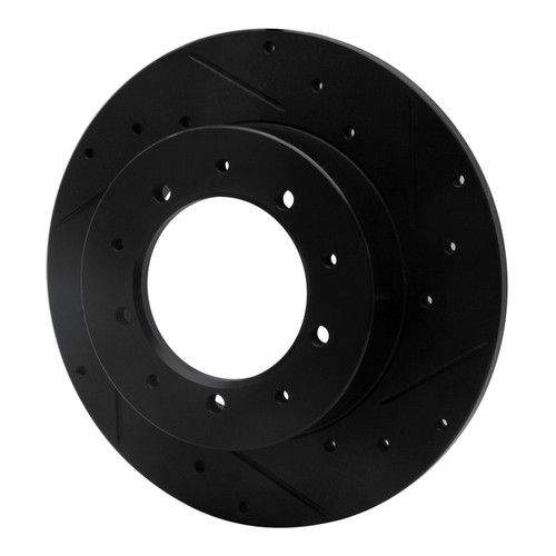 R1 74-16 Land Rover Defender 90 Rear Right Drilled & Slotted Black Brake Rotor