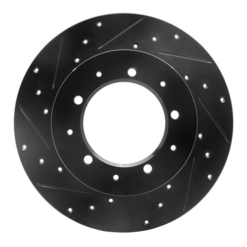 R1 74-16 Land Rover Range Rover Rear Left Drilled & Slotted Black Brake Rotor