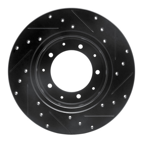 R1 74-16 Land Rover Range Rover Rear Left Drilled & Slotted Black Brake Rotor