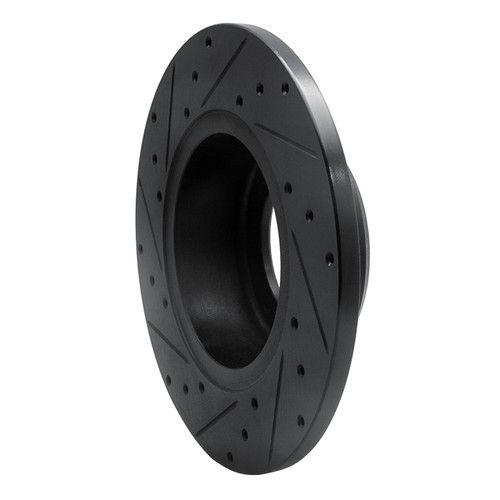 R1 74-99 Land Rover Defender 110 Front Right Drilled & Slotted Black Brake Rotor