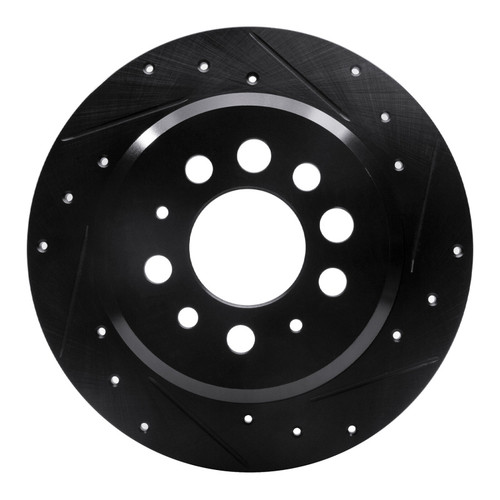 R1 67-74 Volvo 164 Rear Right Drilled & Slotted Black Brake Rotor
