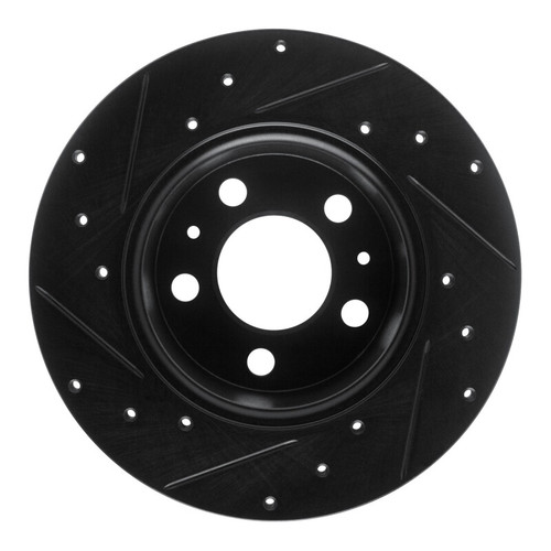 R1 67-72 Volvo 164 Front Right Drilled & Slotted Black Brake Rotor