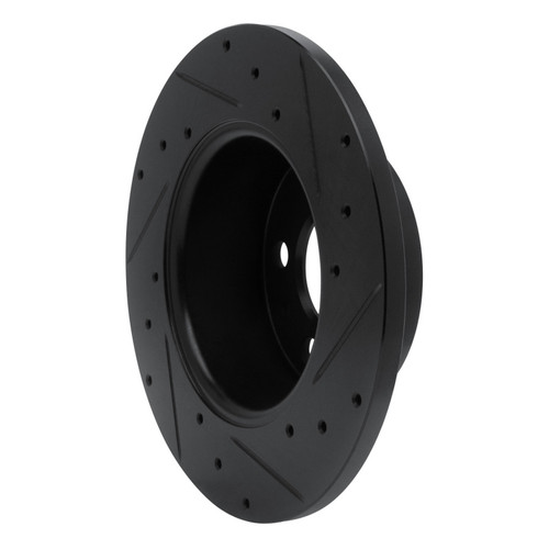 R1 67-72 Volvo 142 Front Left Drilled & Slotted Black Brake Rotor