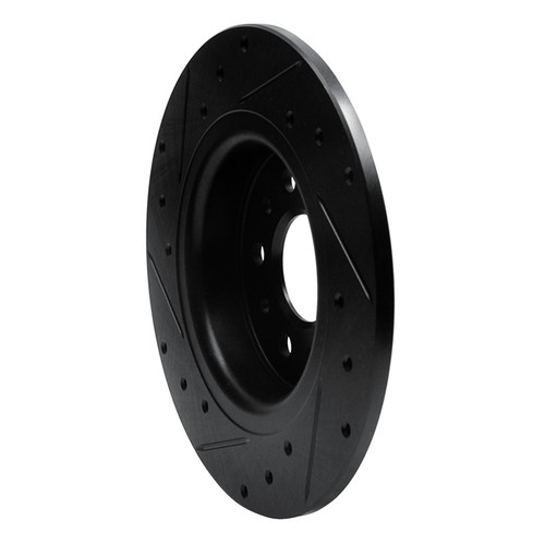 R1 14-19 Fiat 500L Rear Right Drilled & Slotted Black Brake Rotor