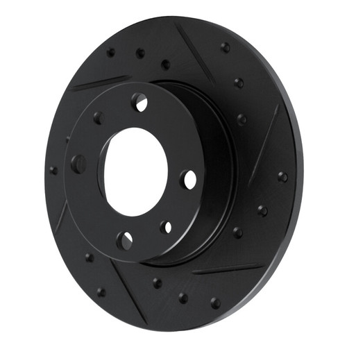 R1 66-92 Bertone X-1/9 Rear RightFront Right Drilled & Slotted Black Brake Rotor