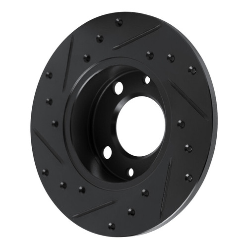 R1 66-92 Bertone X-1/9 Rear RightFront Right Drilled & Slotted Black Brake Rotor