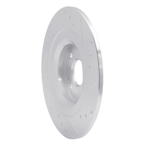 R1 2016-2025 Fiat 124 Spider Rear Left Drilled & Slotted Silver Brake Rotor