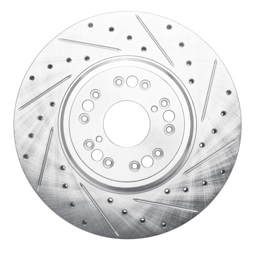 R1 1995-2000 Lexus LS400 Front Right Drilled & Slotted Silver Brake Rotor