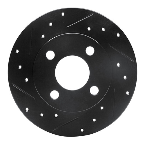 R1 81-87 Renault ALLIANCE Front Left Drilled & Slotted Black Brake Rotor