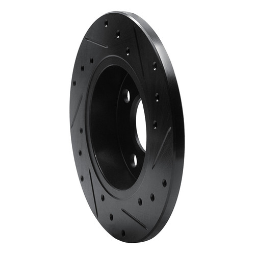 R1 81-87 Renault ALLIANCE Front Left Drilled & Slotted Black Brake Rotor