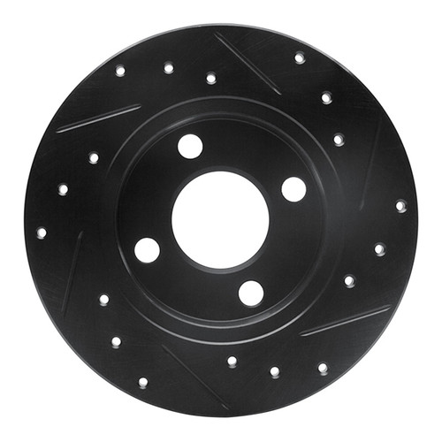 R1 81-87 Renault ALLIANCE Front Left Drilled & Slotted Black Brake Rotor