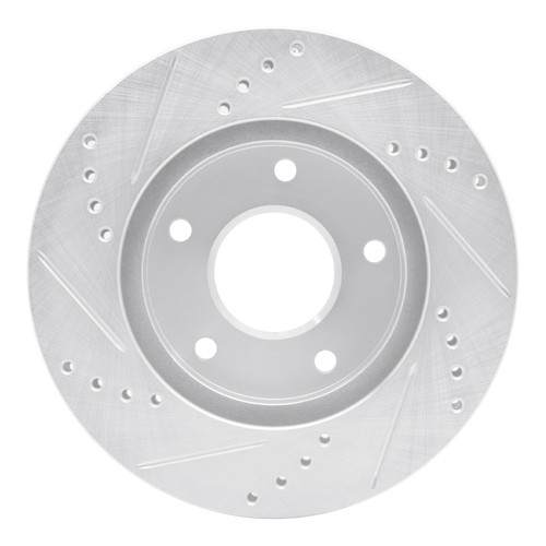 R1 1997-2005 Chevrolet S10 Front Right Drilled & Slotted Silver Brake Rotor