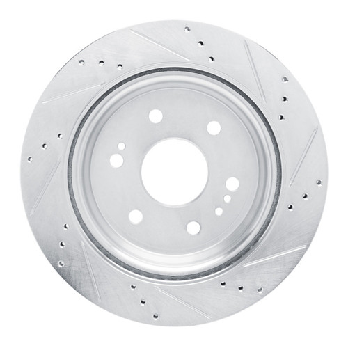 R1 2019-2025 Cadillac Escalade ESV Rear Left Drilled & Slotted Silver Brake Rotor