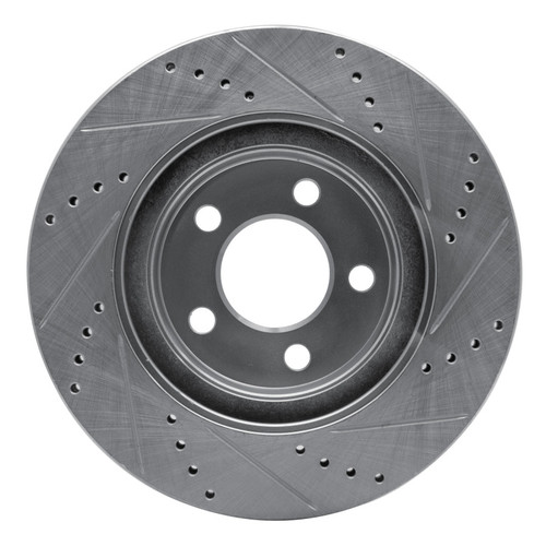 R1 2001-2011 Ford Explorer Sport Front Left Drilled & Slotted Silver Brake Rotor