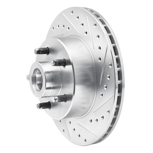 R1 1974-1980 Ford Granada Front Right Drilled & Slotted Silver Brake Rotor