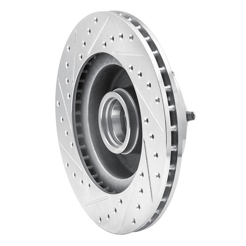 R1 1974-1980 Ford Granada Front Right Drilled & Slotted Silver Brake Rotor