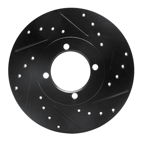 R1 74-79 Lotus Elite Front Right Drilled & Slotted Black Brake Rotor