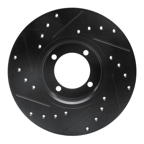 R1 74-79 Lotus Elite Front Right Drilled & Slotted Black Brake Rotor